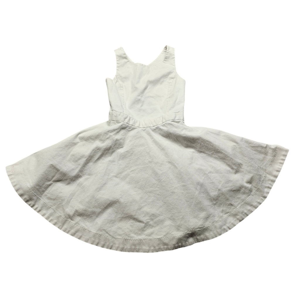 Polo Ralph Lauren Dress Womens 10 Fit Flare White Textured Pique EUC